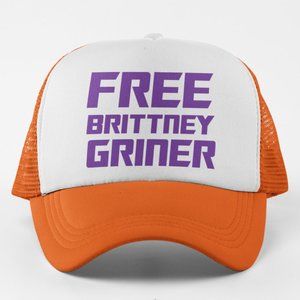 NEW Free Brittney Griner Foam Trucker Mesh Snapback Hat 2TONE: ORANGE WHITE